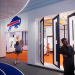 A rendering of the Field House in the Science Stadium exhibit.